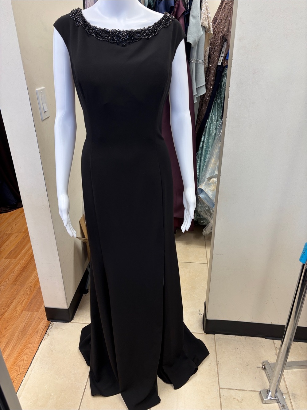 Black Embellished Boatneck Maxi Dress size 14 Marsoni by Colors